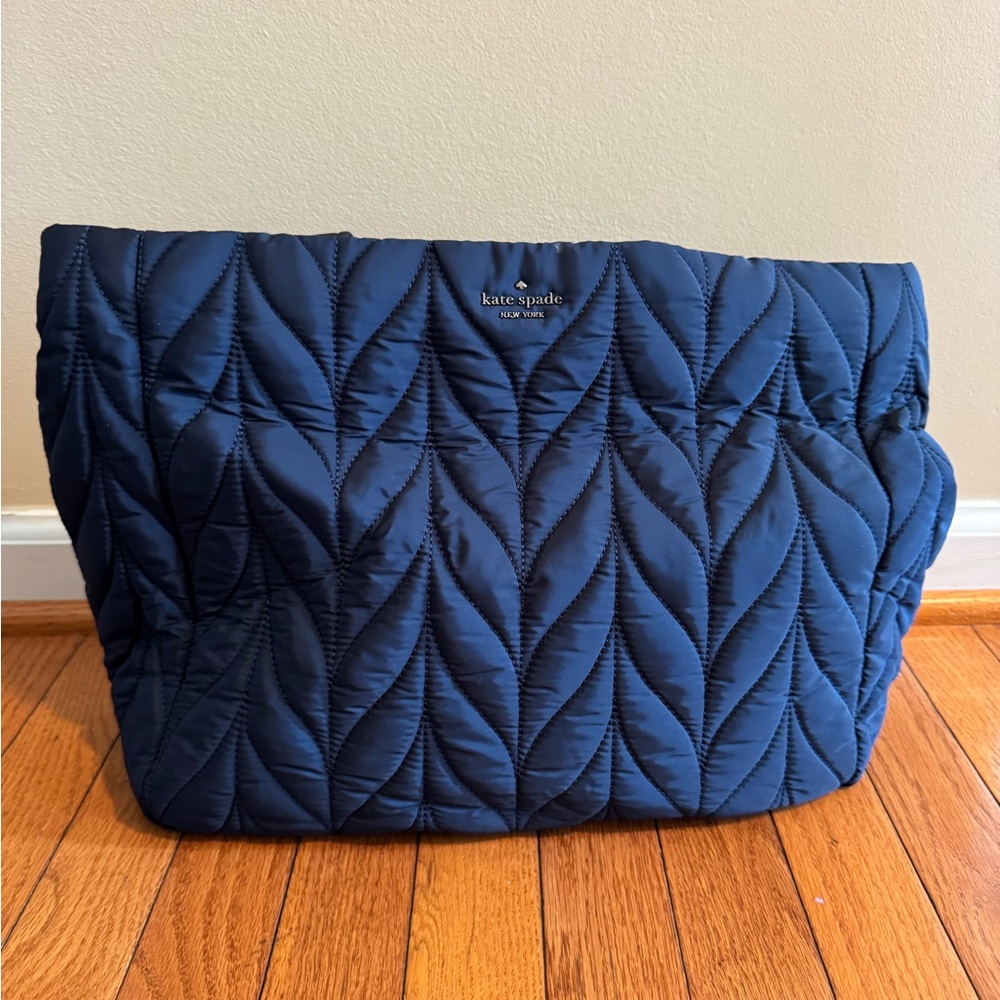 kate spade Navy Quilted Fold-Over Tote